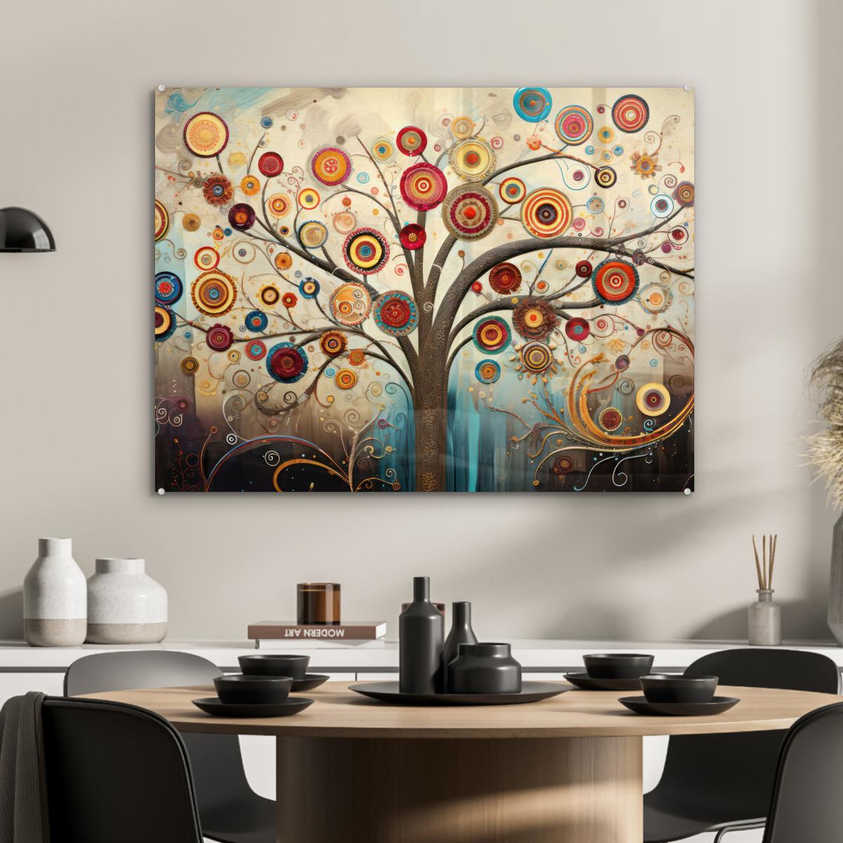 ACRYLGLASBILD Baum - Baum des Lebens - Farbe 80x60 cm - Braun, Glas (80/60cm) - MuchoWow