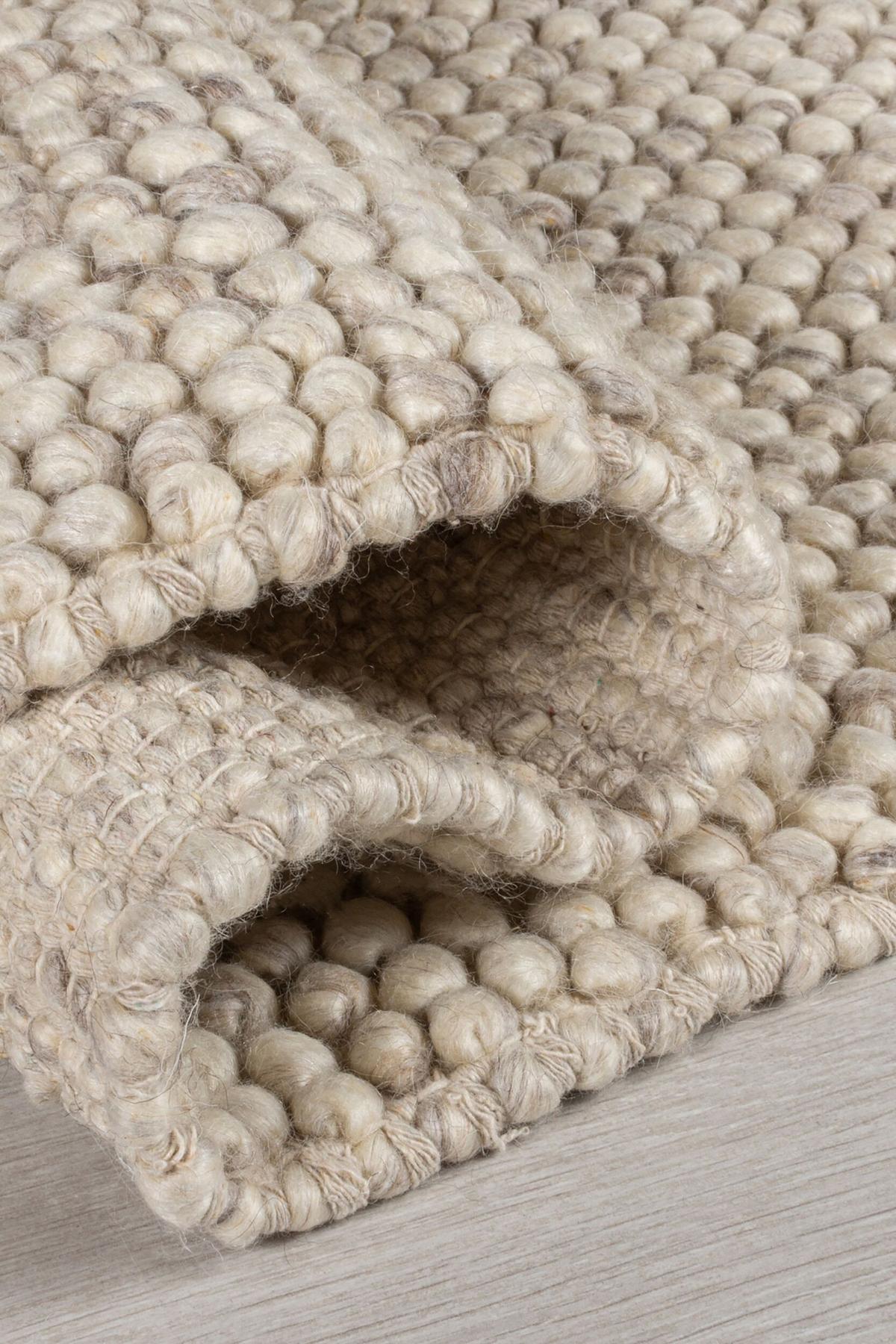 TEPPICH aus Wolle handgewebt MEDWAY in Beige, einfarbig, 160 x 230 cm - Beige, Textil (230/160cm) - KADIMA DESIGN