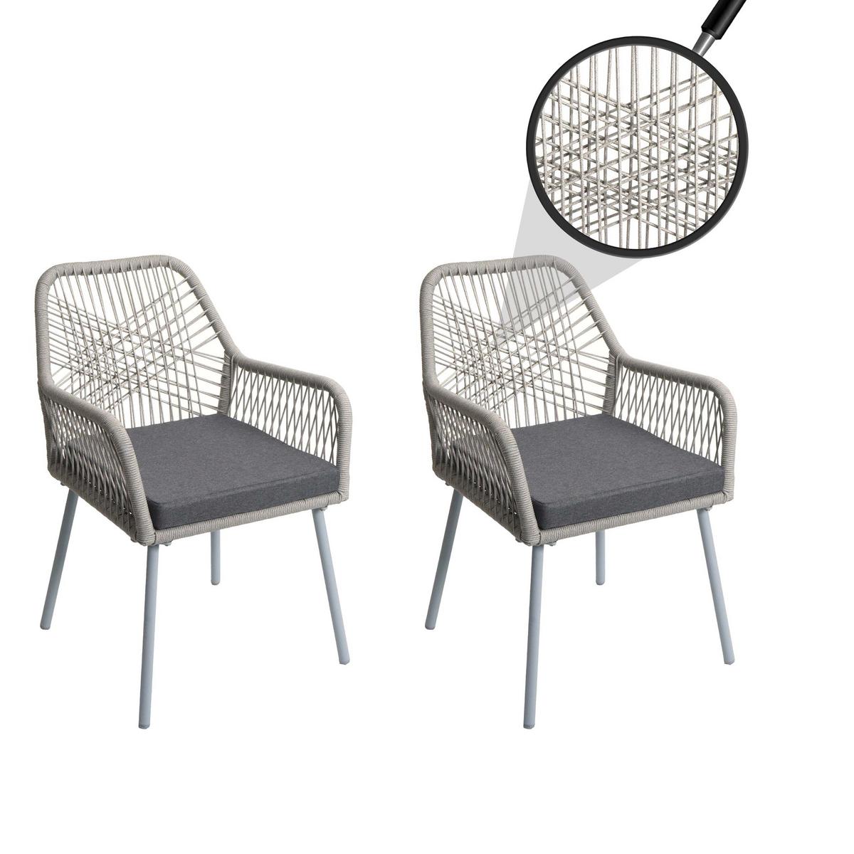 GARTENSTUHL Grau, Granit - Anthrazit/Grau, Textil (54/81/62cm) - MCW