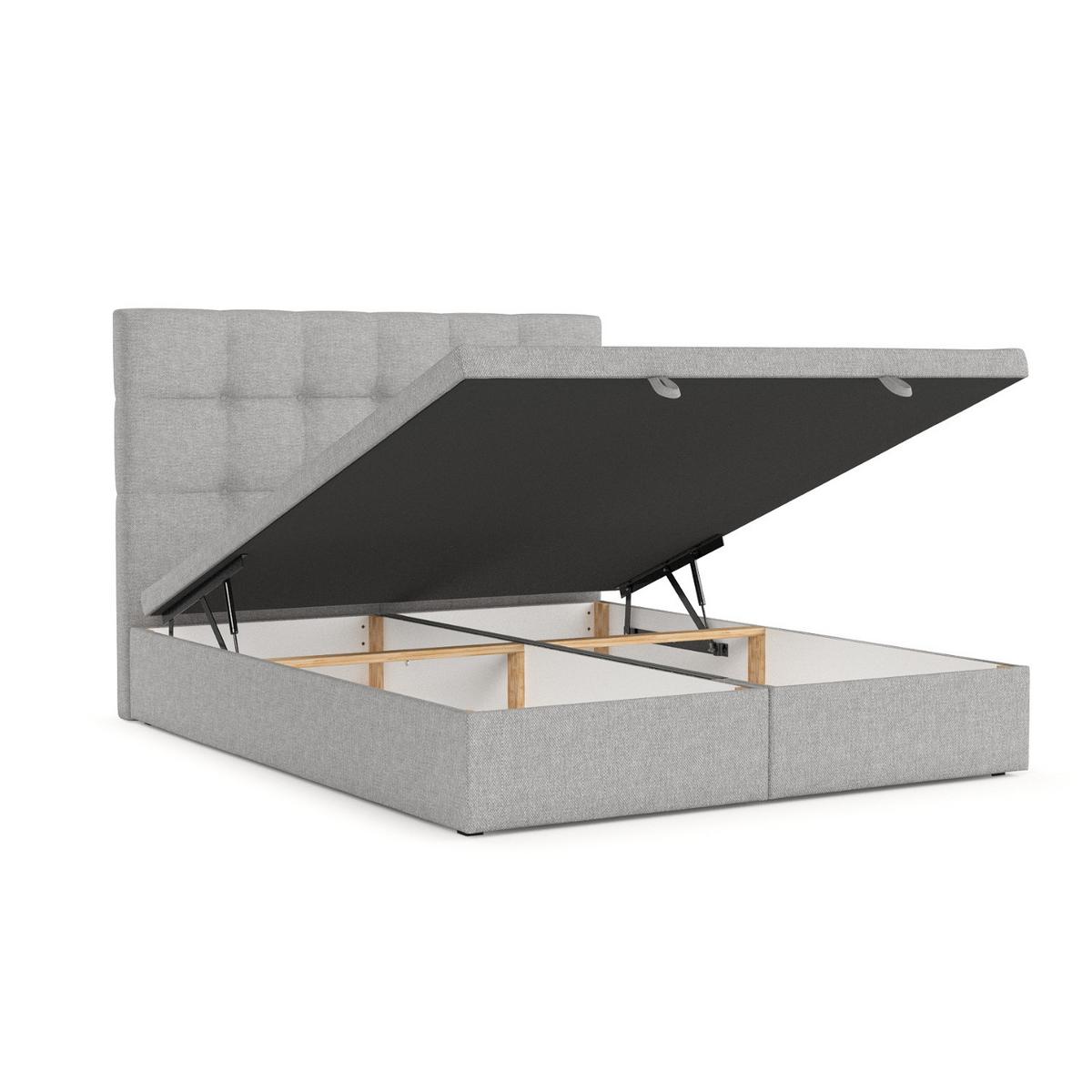 POLSTERBETT Guam mit Stauraum 200/200 cm Grau im Megan Stoff - Schwarz/Grau, Holz/Holzwerkstoff (200/200cm) - AltaBeds