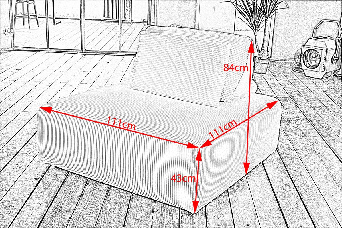 HOCKER MIT RÜCKENKISSEN WIOLO SOFT Pink Cord - Schwarz/Rosa, Kunststoff/Textil (111/84/111cm) - KAWOLA