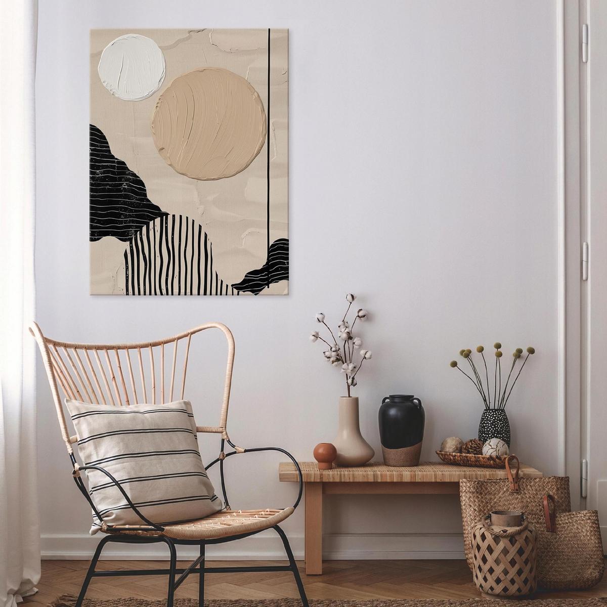BILDER auf Leinwand Abstrakt Boho 120x80 - Multicolor, Holzwerkstoff (80/120cm) - Wallarena
