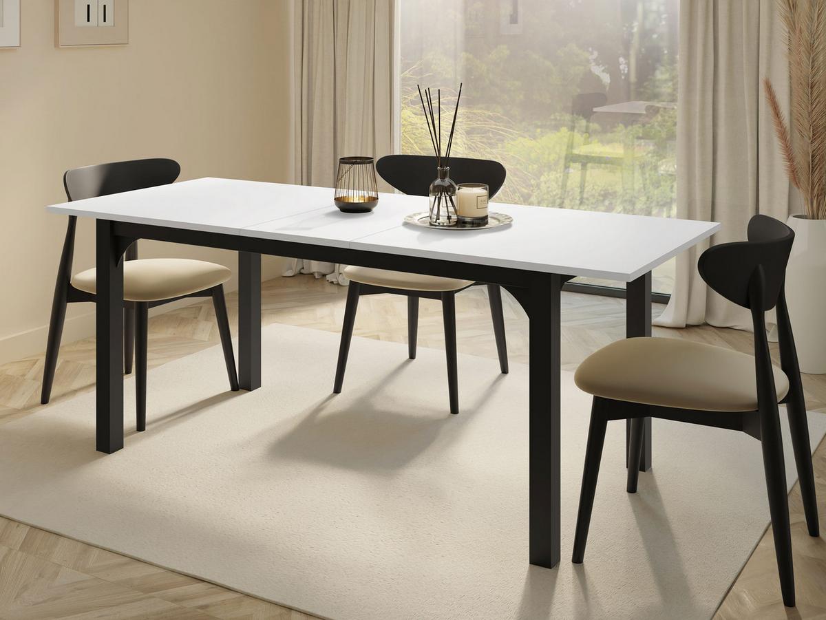 ESSTISCH Focus 160 - Nussbaumfarben/Schwarz, Holzwerkstoff/Metall (90/160/76cm) - MIRJAN24