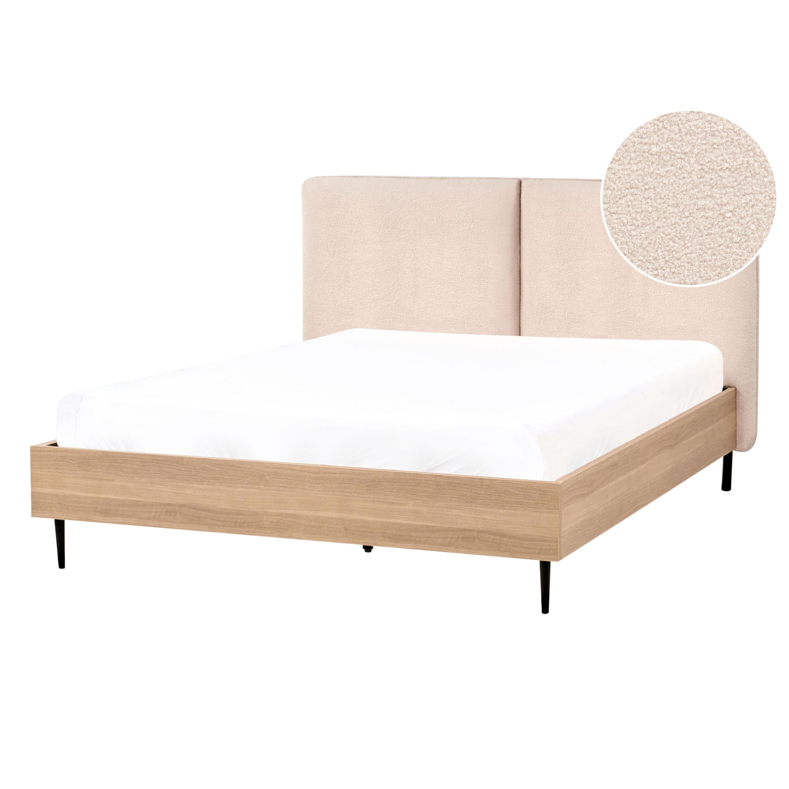 BETT mit Lattenrost 140x200 cm Beige Limanton - Beige, Textil (140/200cm) - Beliani