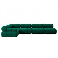ECKSOFA modulares Sofa Mende-L3 - 380x190x70 cm Dunkelgrün Velours - Dunkelgrün, Holzwerkstoff/Textil (380/190cm) - ALTDECOR