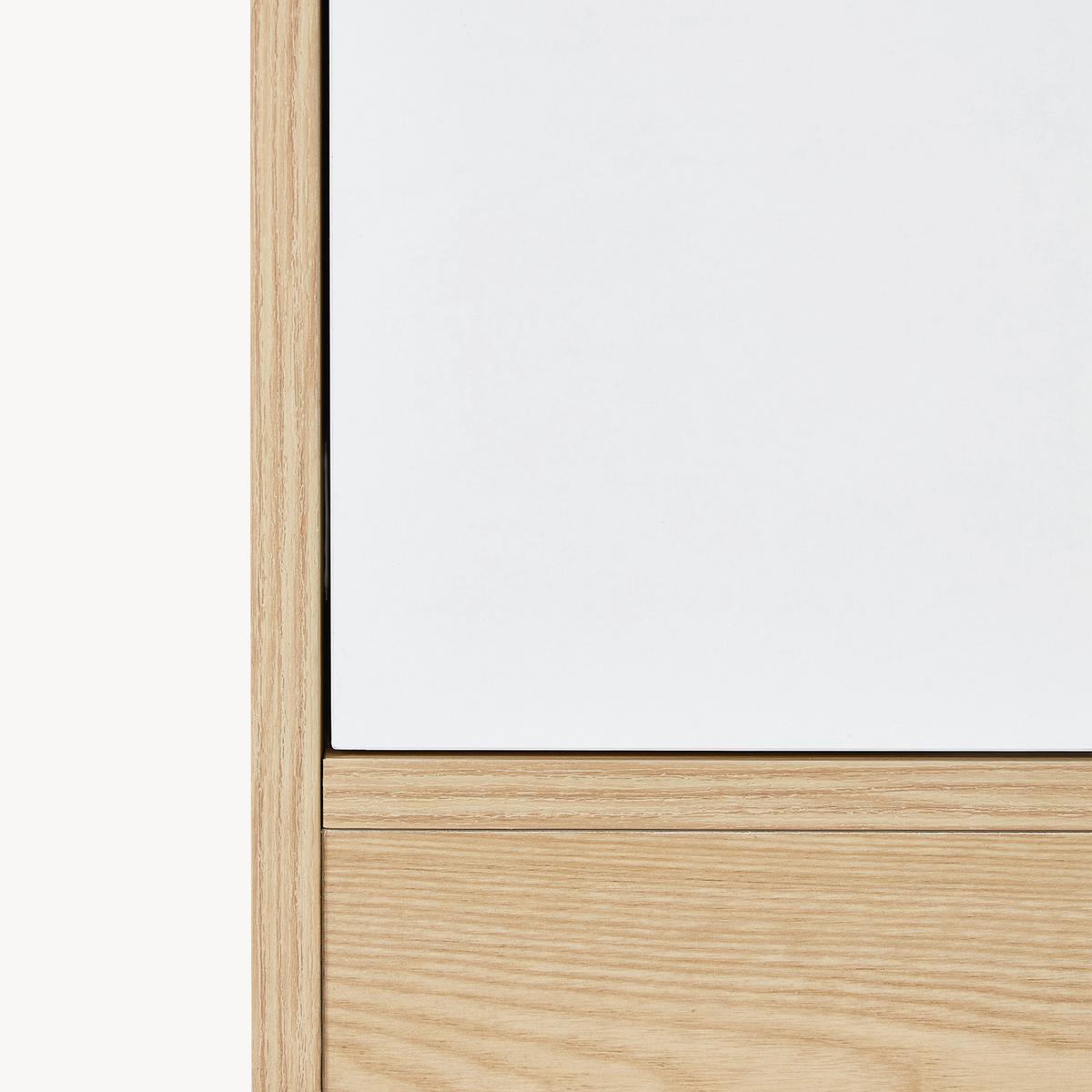 KLEIDERSCHRANK Bastheim - Eichefarben/Weiß, Holzwerkstoff (120/176/52cm) - [en.casa]