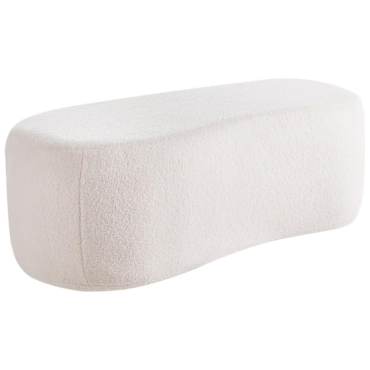 POUF Cremeweiß Bayard - Weiß, Textil (115/43/56cm) - Beliani