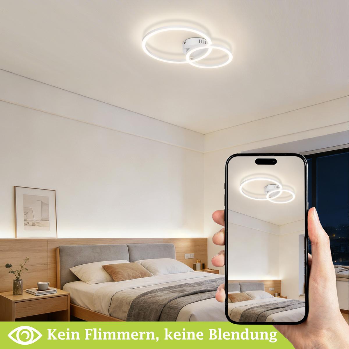 LED DECKENLEUCHTE Nrelis 40.5/30/6.7 cm - Weiß, Kunststoff (40.5/30/6.7cm) - ZMH