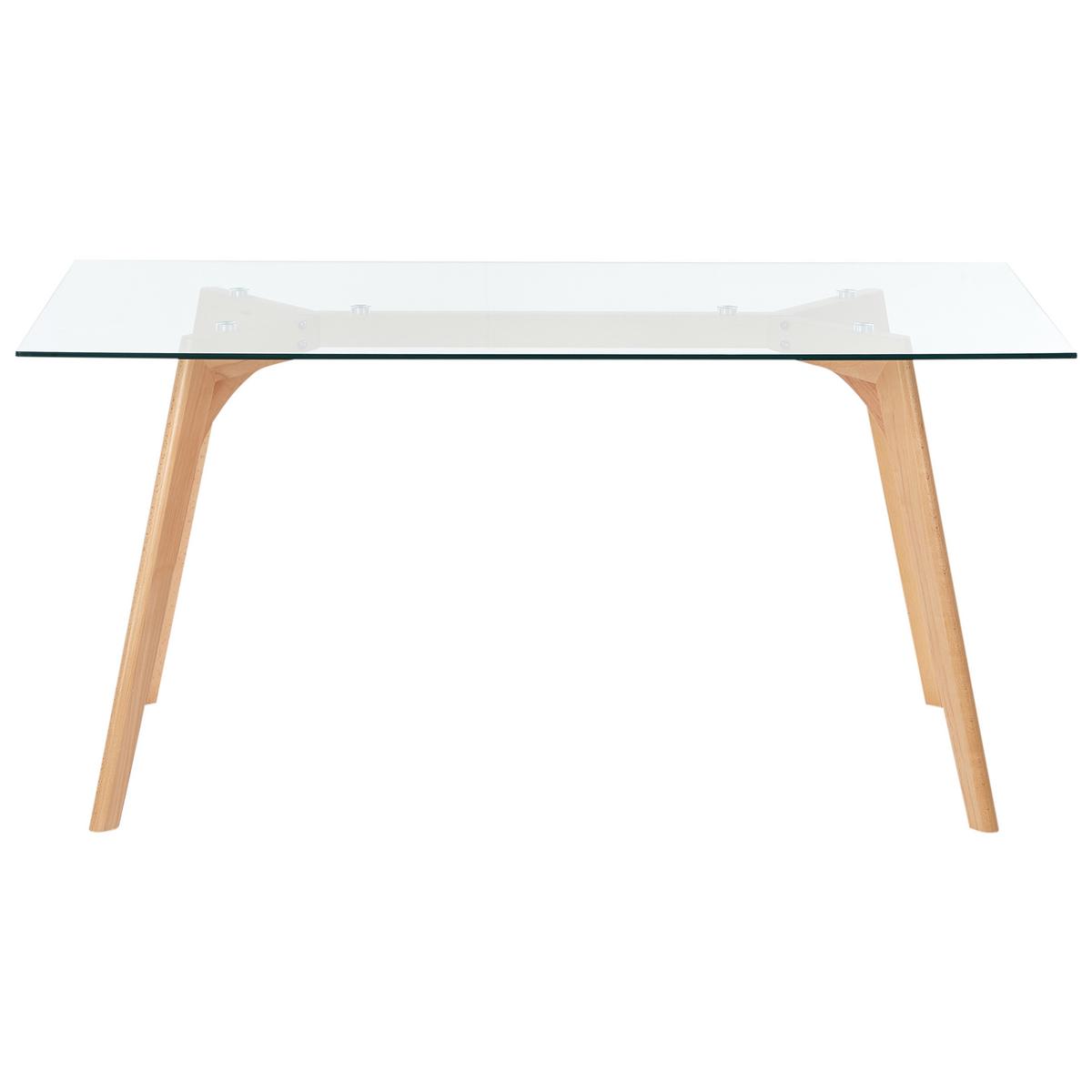 Beliani ESSTISCH 160/90 cm Transparent/Heller Holzfarbton Hudson online kaufen ➤ mömax