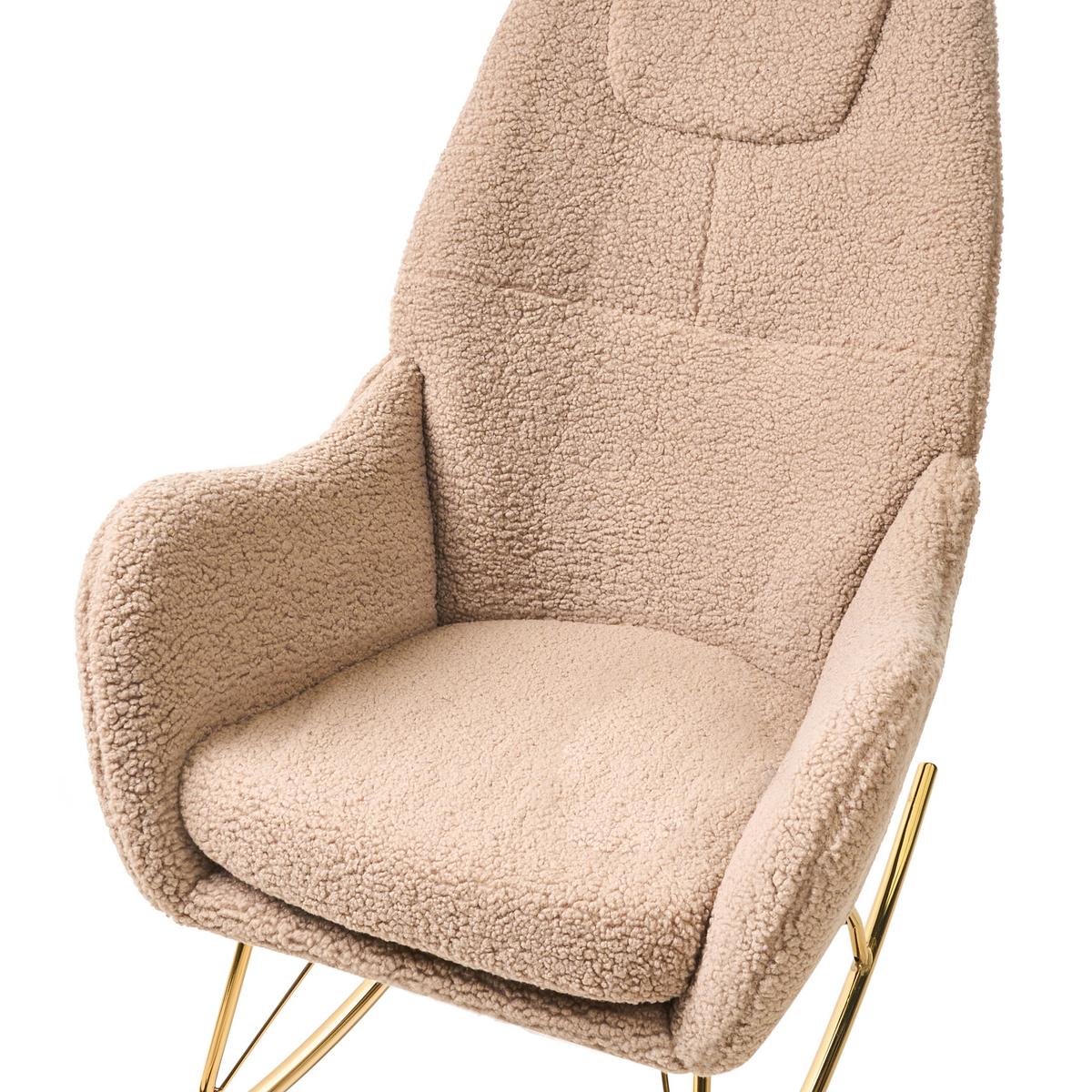 SCHAUKELSESSEL Beige Gulsele - Beige/Goldfarben, Textil (70/105/95cm) - Beliani