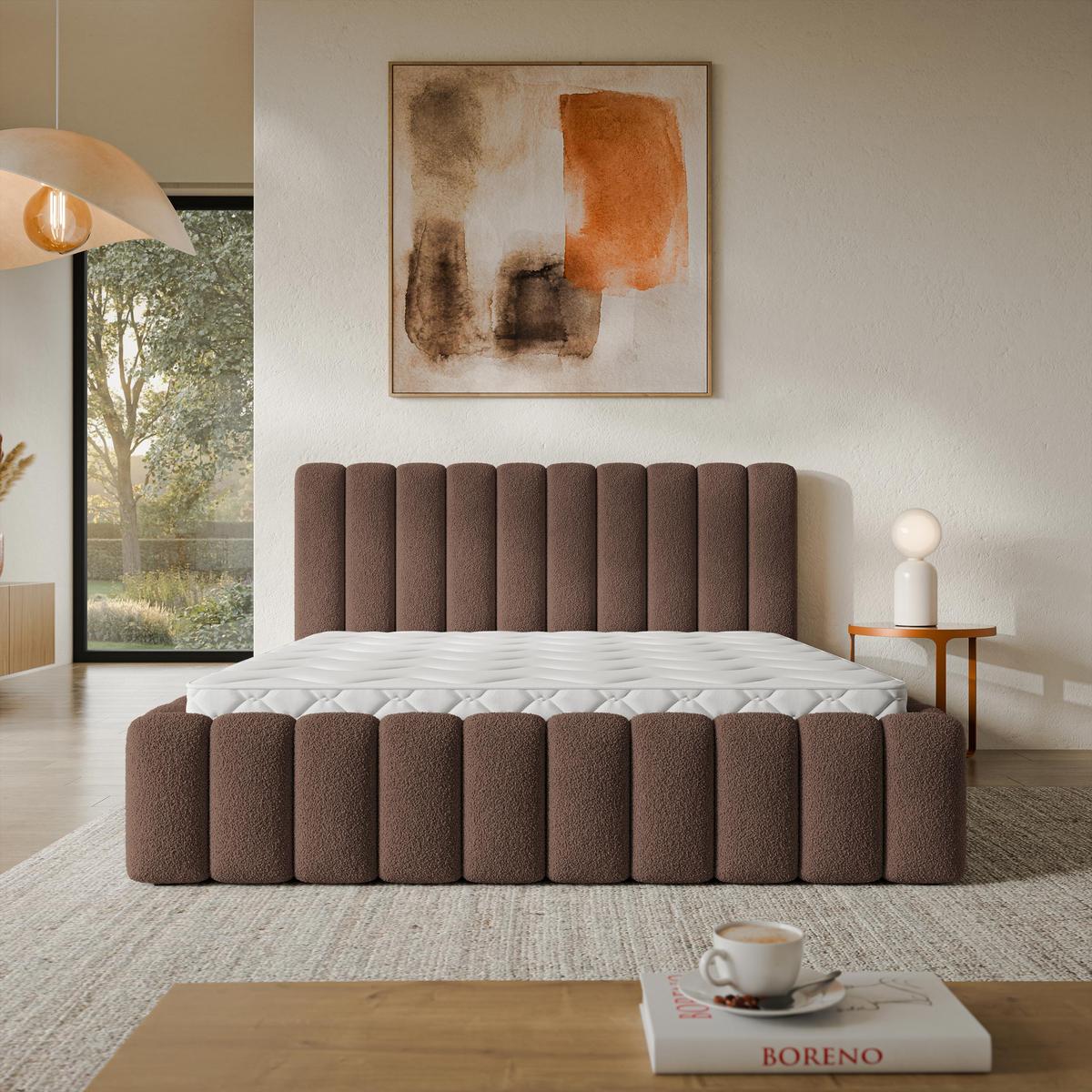 POLSTERBETT TEBA 200x200 cm mit Bettkästen - Braun - Braun, Holz (200/200cm) - MASSENO