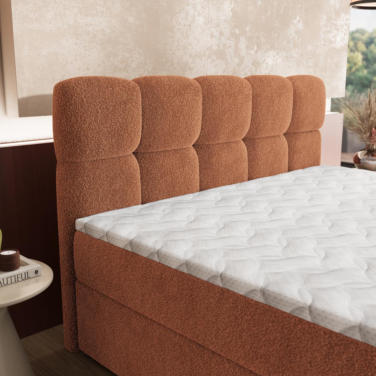 BOXBETT MERU 140x200 cm mit Matratze und Topper - Kupferfarben - Kupferfarben, Holz (140/200cm) - MASSENO