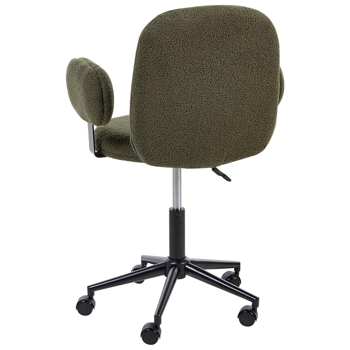 SCHREIBTISCHSTUHL Dunkelgrün Moraga - Dunkelgrün/Schwarz, Textil (58/80/58cm) - Beliani