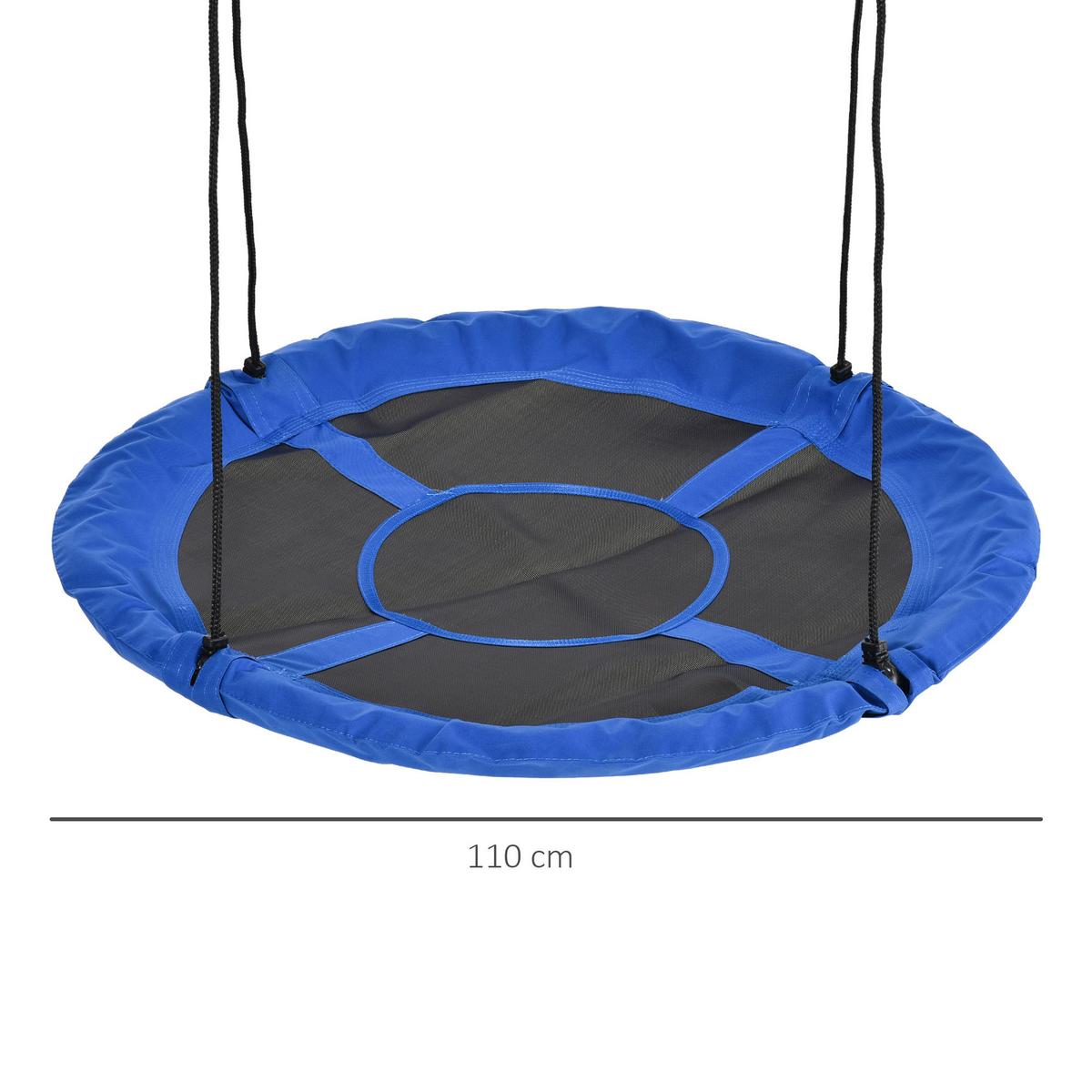 NESTSCHAUKEL Ø110 cm, Hängeschaukel bis 100 kg, verstellbar Kinderschaukel, Blau - Blau, Kunststoff/Metall (110/110cm) - Outsunny