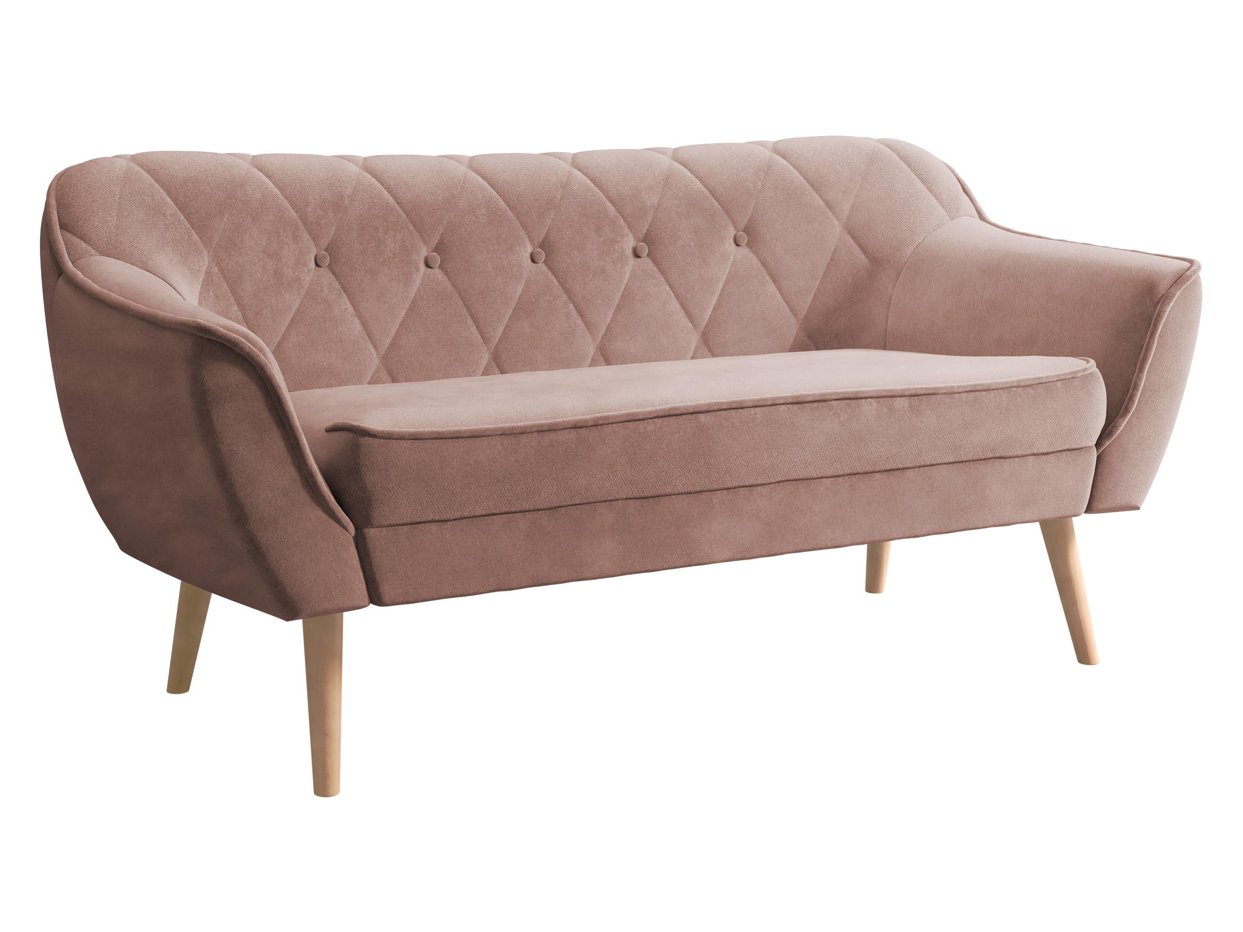 SOFA Skand 2 - Rosa/Naturfarben, Holz/Textil (140/75/74cm) - MIRJAN24