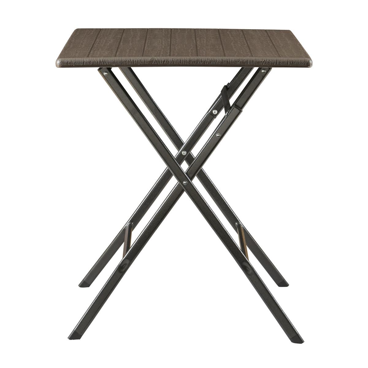 KLAPPTISCH Lillestrøm - Dunkelbraun, Kunststoff/Metall (61.5/61.5/73cm) - [en.casa]