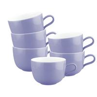MILCHKAFFEETASSEN Liberty Pure Colors Grape Purple 380 ml 6er Set - Lila, Keramik (0.38L) - Seltmann Weiden
