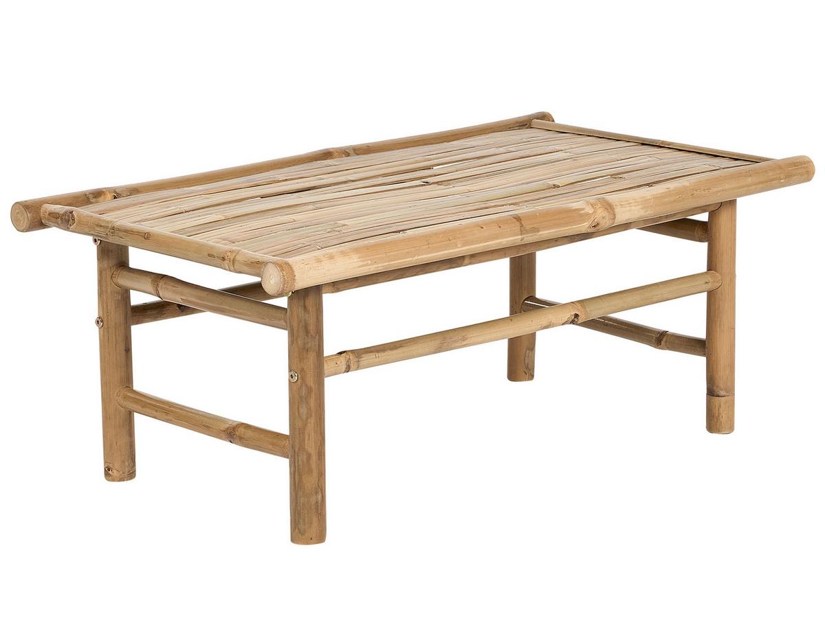 LOUNGE SET 2-Sitzer Hellbraun Auflagen cremeweiß Todi - Hellbraun/Creme, Holz - Beliani