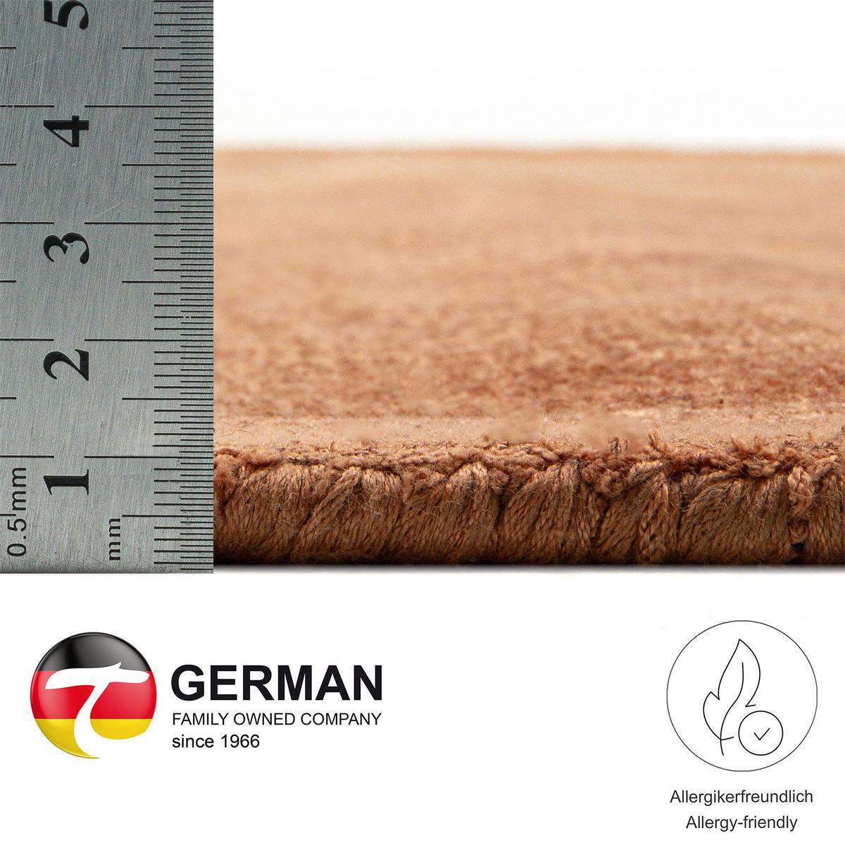 VISKOSETEPPICH Star 150x150 cm - Kupferfarben, Textil (150/150cm) - THEKO