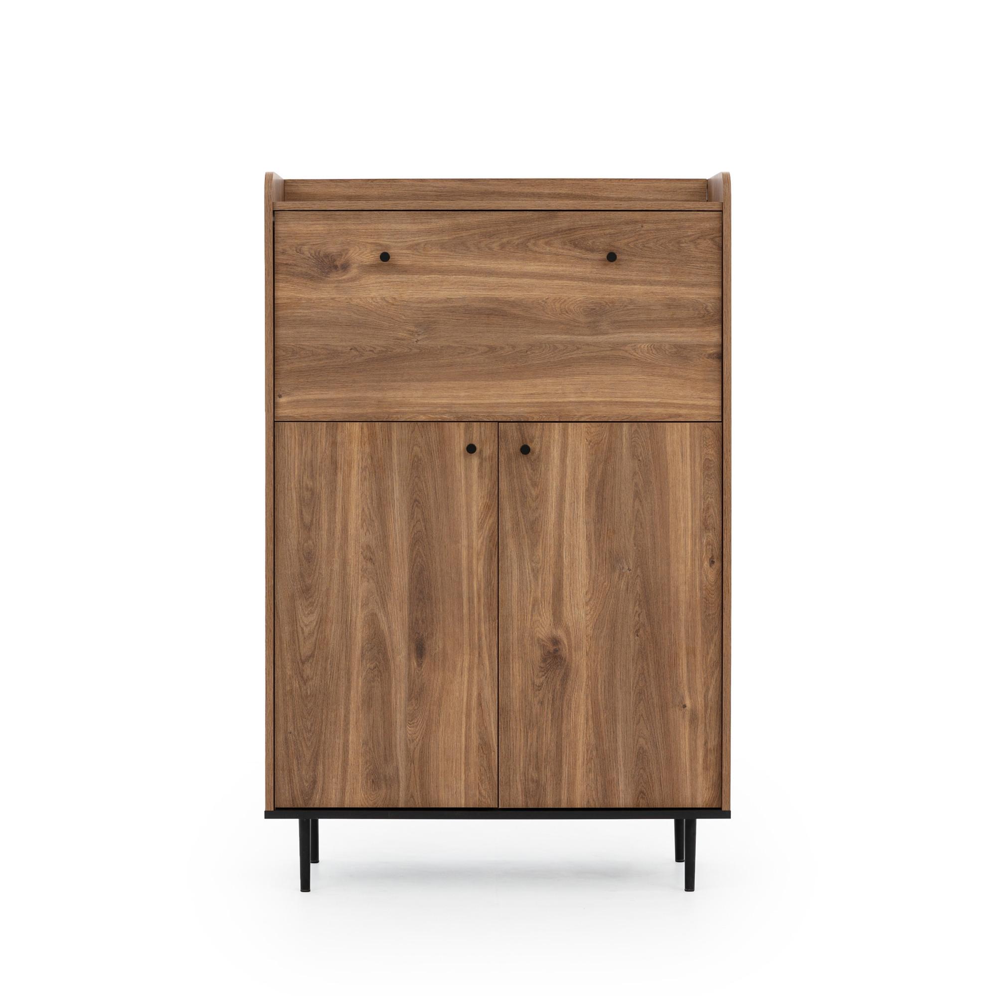 KOMMODE Vasilia mit 3 Türen, Brandy Castello - Eichefarben, Holzwerkstoff (90/140/40cm) - Beautysofa