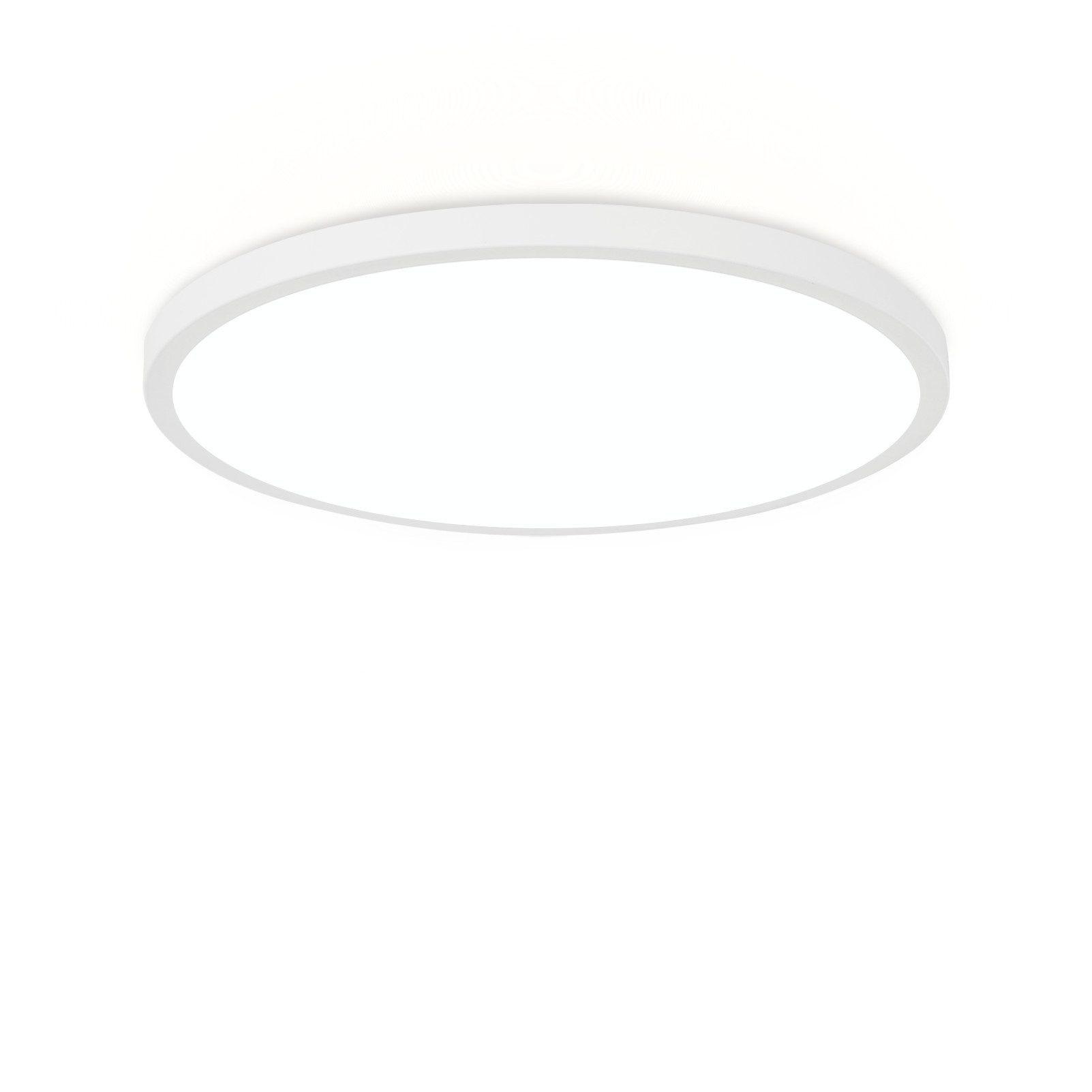 DECKENLEUCHT LED Schlafzimmer - Schlafzimmerlampe Flach Badezimmerlampe 6000K Ø30CM - Weiß, Kunststoff (30/30/2.5cm) - ZMH