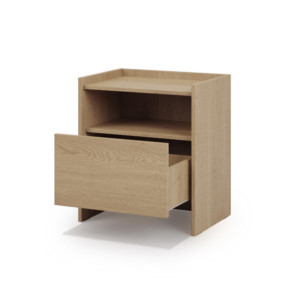 NACHTTISCH Juni mit 1 Schublade, 50 cm, eiche Cremona - Eichefarben, Holzwerkstoff (53/60/38cm) - Beautysofa