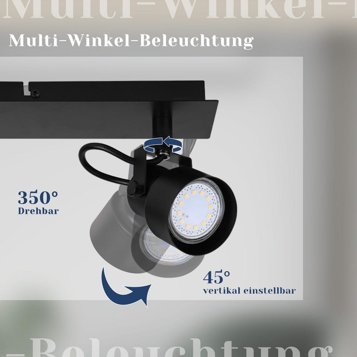 DECKENSTRAHLER Hitzebringer 2-flammig 28/7/10.5cm - Schwarz, Metall (28/7/10.5cm) - Nettlife