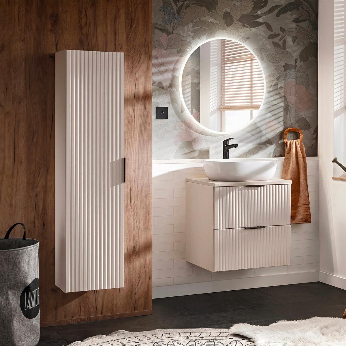 BADMÖBEL 60.6cm Adriel 2er-Set Kaschmir - Beige, Holzwerkstoff (60.6/59/46cm) - Petits-meubles