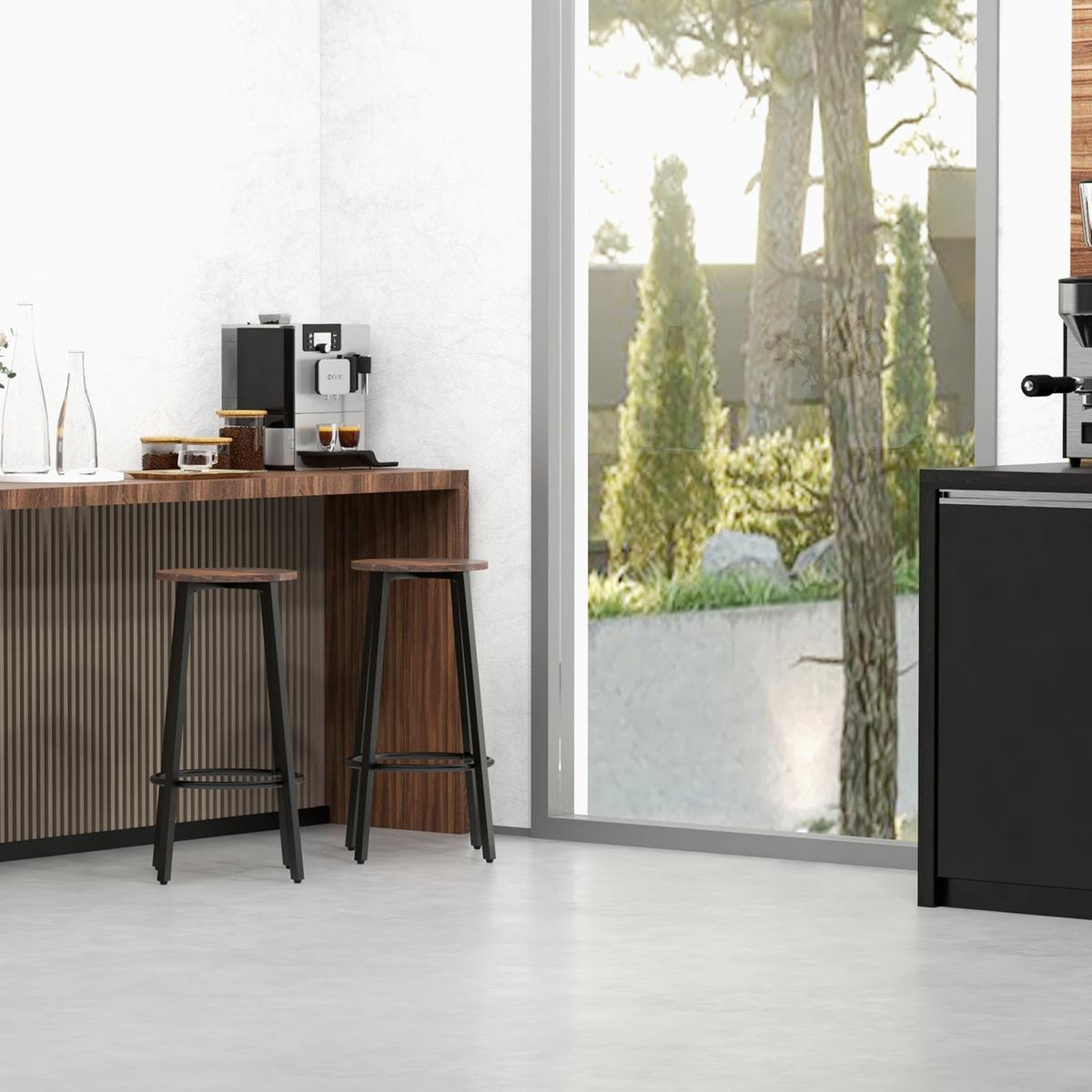 BARHOCKER Spanplatte Stahl Braun+Schwarz - Braun, Kunststoff (42/65/42cm) - HOMCOM