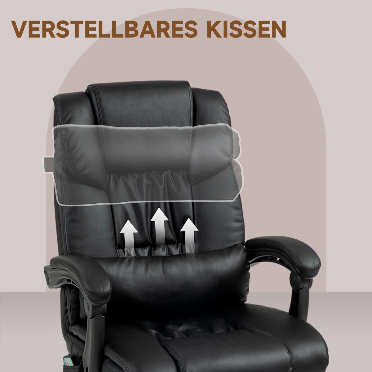 BÜROSTUHL Kunstleder Schwarz - Schwarz, Kunststoff/Metall (75/122/66cm) - Vinsetto