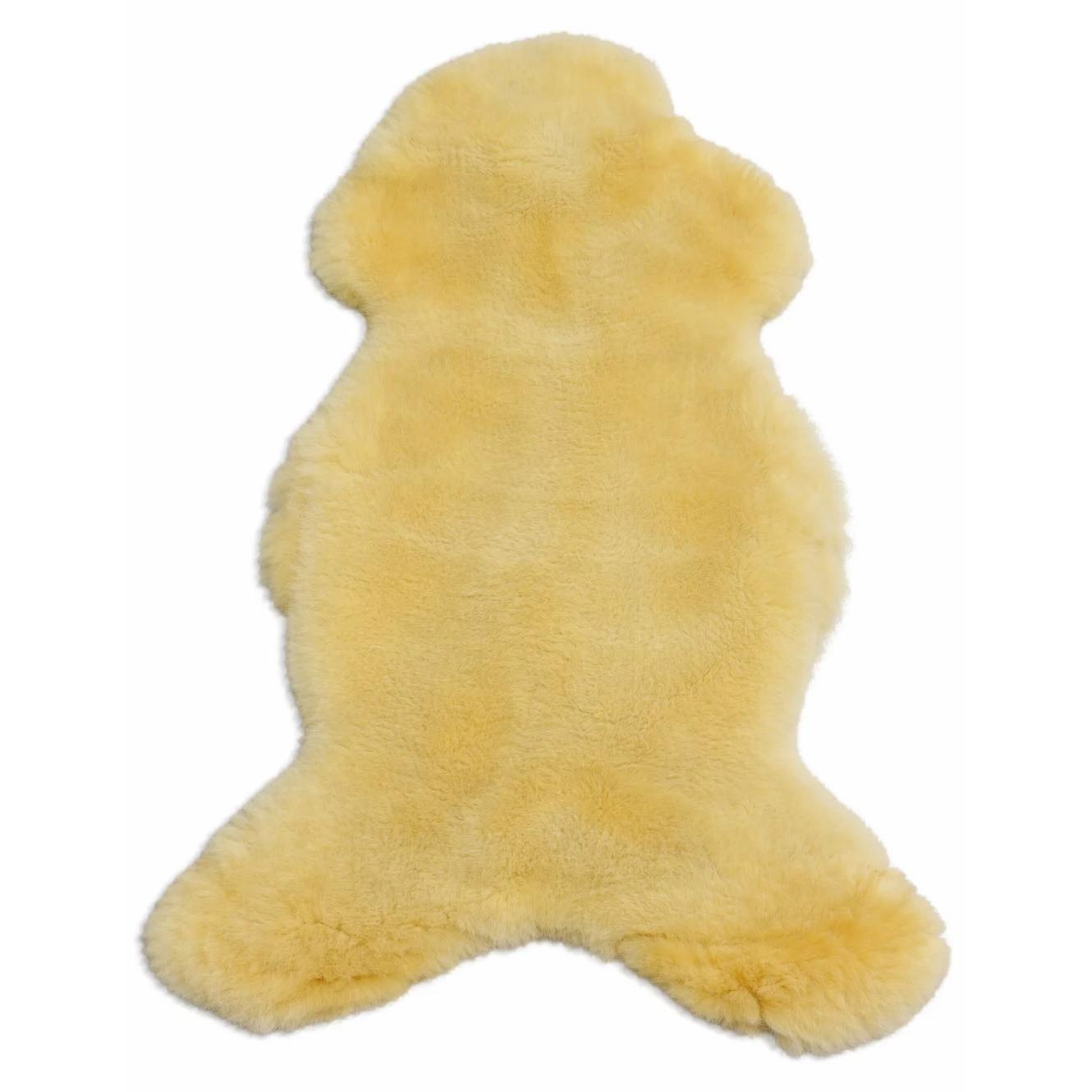 SCHAFFELL Premium Merino Lammfell Natur Medizinisch gegerbt geschoren ca. 125 cm - Gelb, Fell (70/125cm) - Provellus