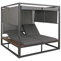 LOUNGE-GARTENLIEGE M63B Anthrazit, Grau - Anthrazit/Grau, Metall (200/200/200cm) - MCW