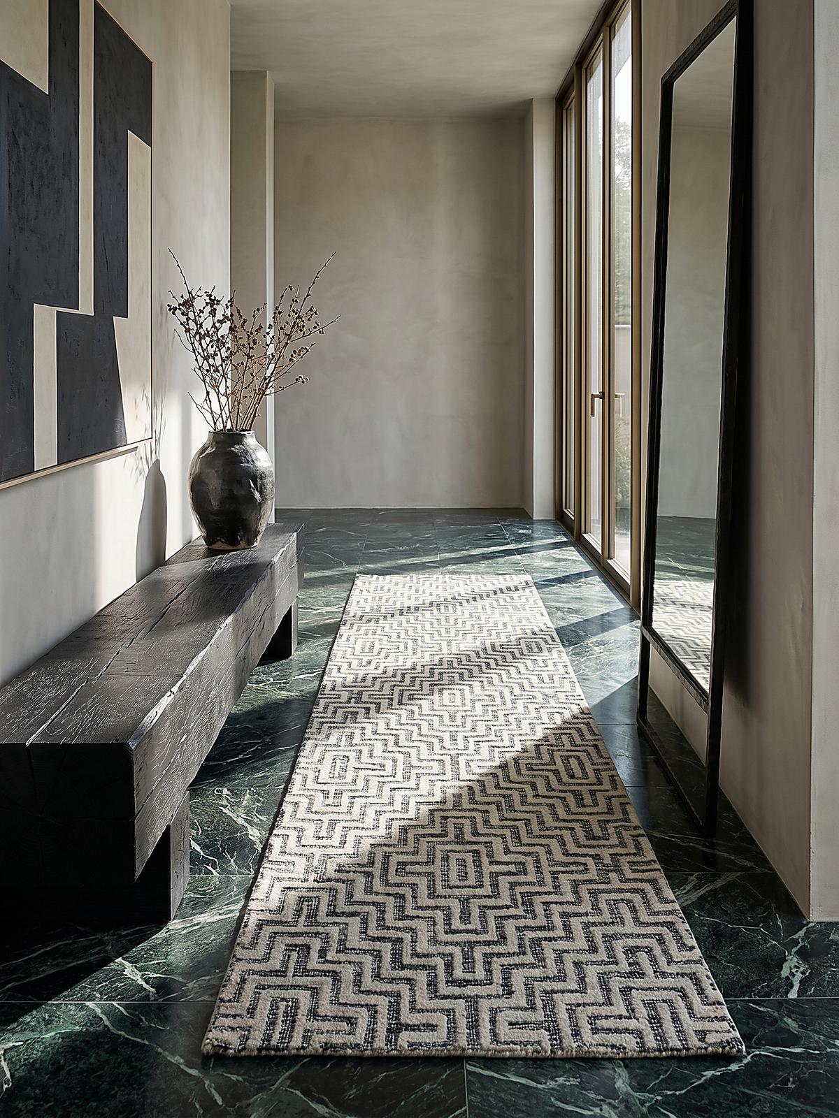 TEPPICH ARLEN, geometrisch, Grau, 80 x 300 cm - Grau, Textil (300/80cm) - KADIMA DESIGN