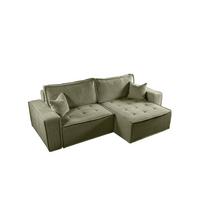 ECKSOFA Schlafsofa Flosi In Raven - Grün, Holzwerkstoff/Textil (248/140cm) - Fun Möbel