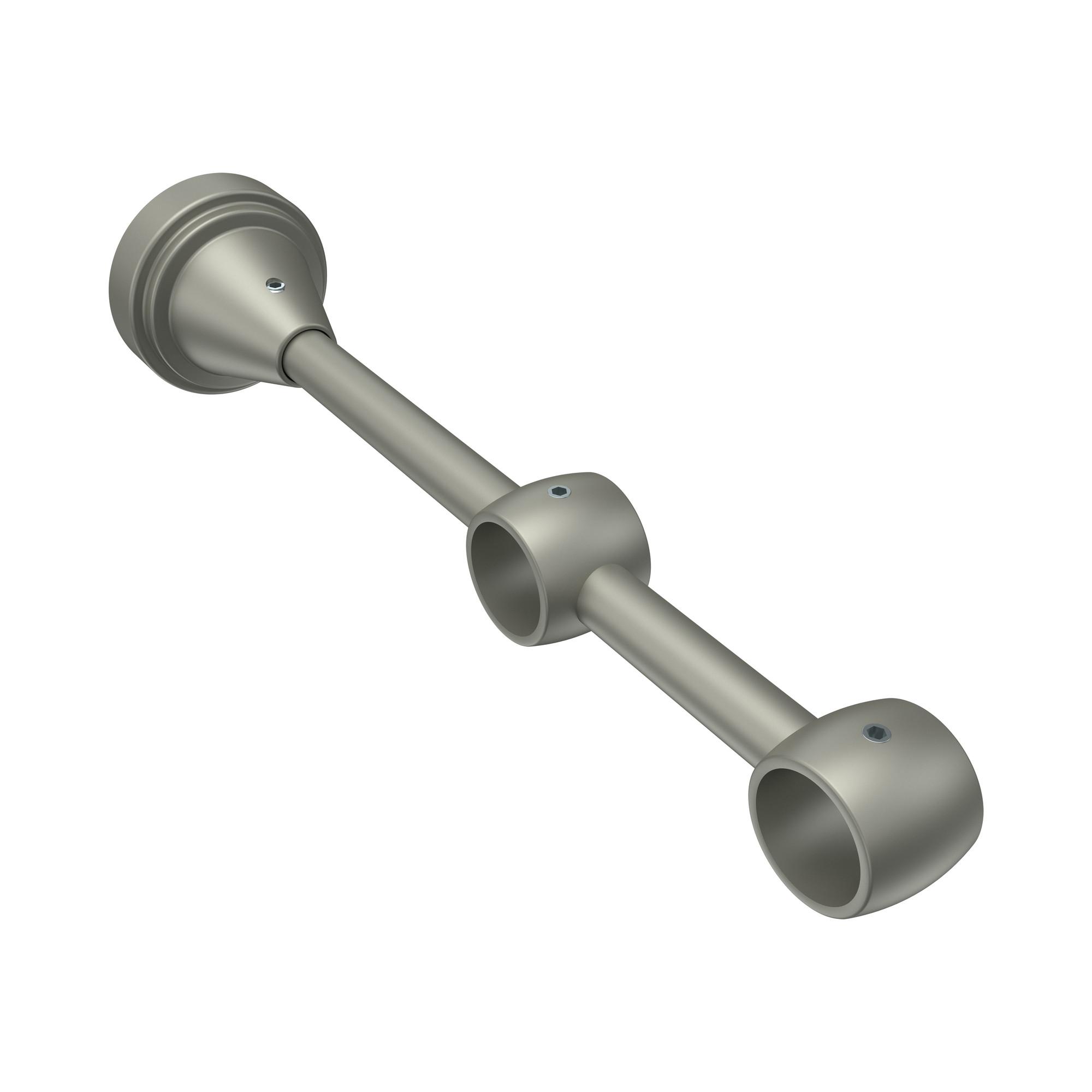 TRÄGER FÜR GARDINENSTANGEN 16 mm Ø, Primus 2-läufig, Chrom matt - Nickelfarben, Metall (19.2/4/4cm) - INTERDECO