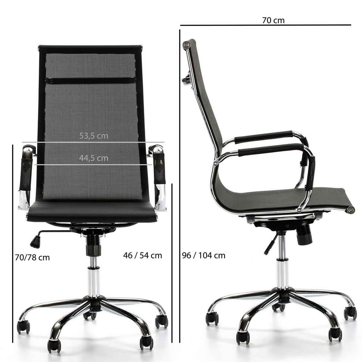 DREHSTUHL Slim Liegefunktion - Schwarz, Textil (53/96/70cm) - VS Venta-stock