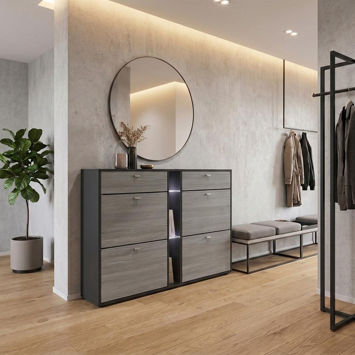 SCHUHSCHRANK Today Fronten in Avola-Anthrazit - Anthrazit, Holzwerkstoff (155.5/95/28cm) - Vladon