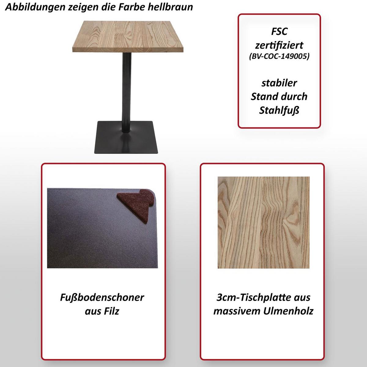BISTROTISCH eckig Braun - Braun, Holz (60/60/76cm) - MCW