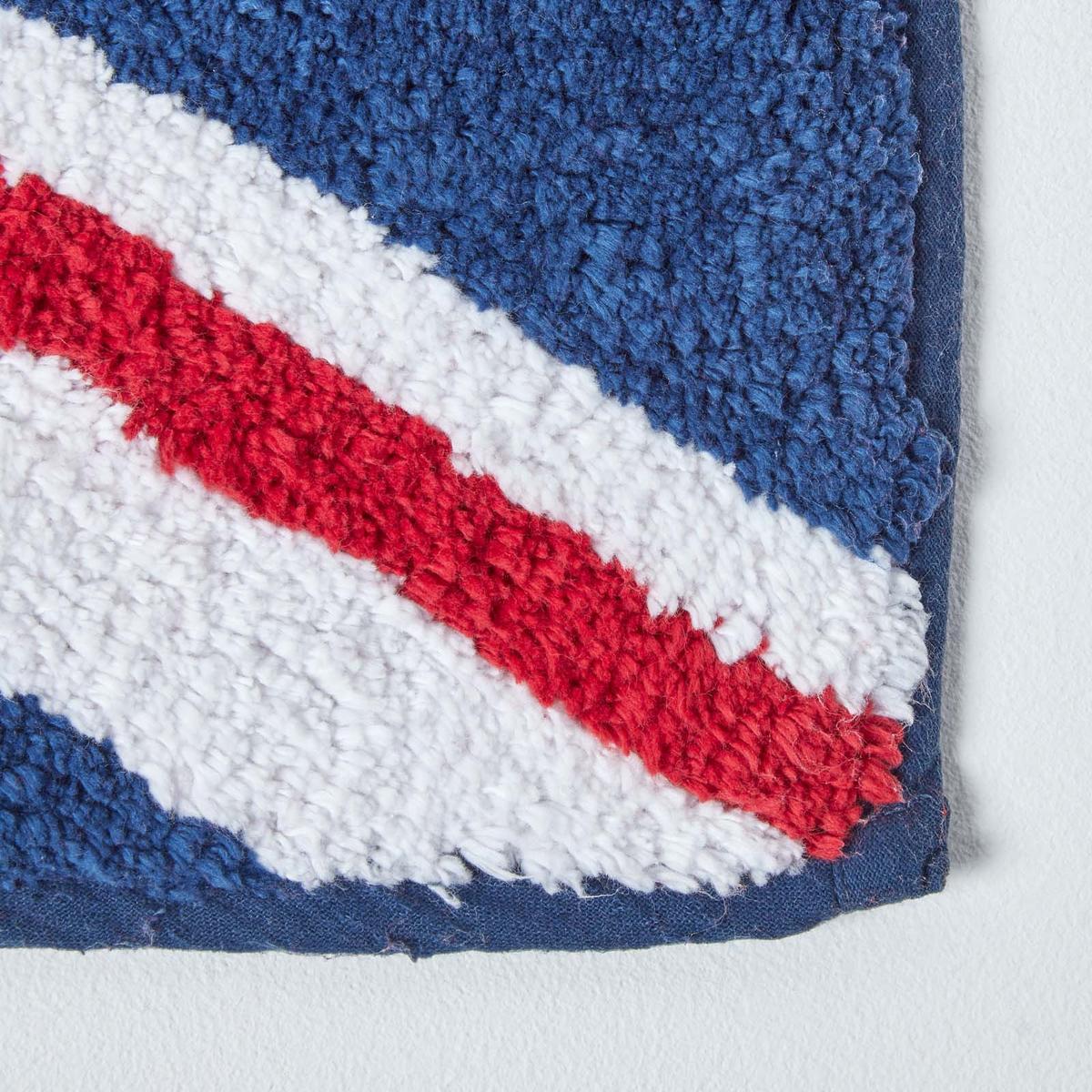 BADEMATTE Union Jack 45/75 cm, Baumwolle - Blau, Textil (45/75cm) - Homescapes