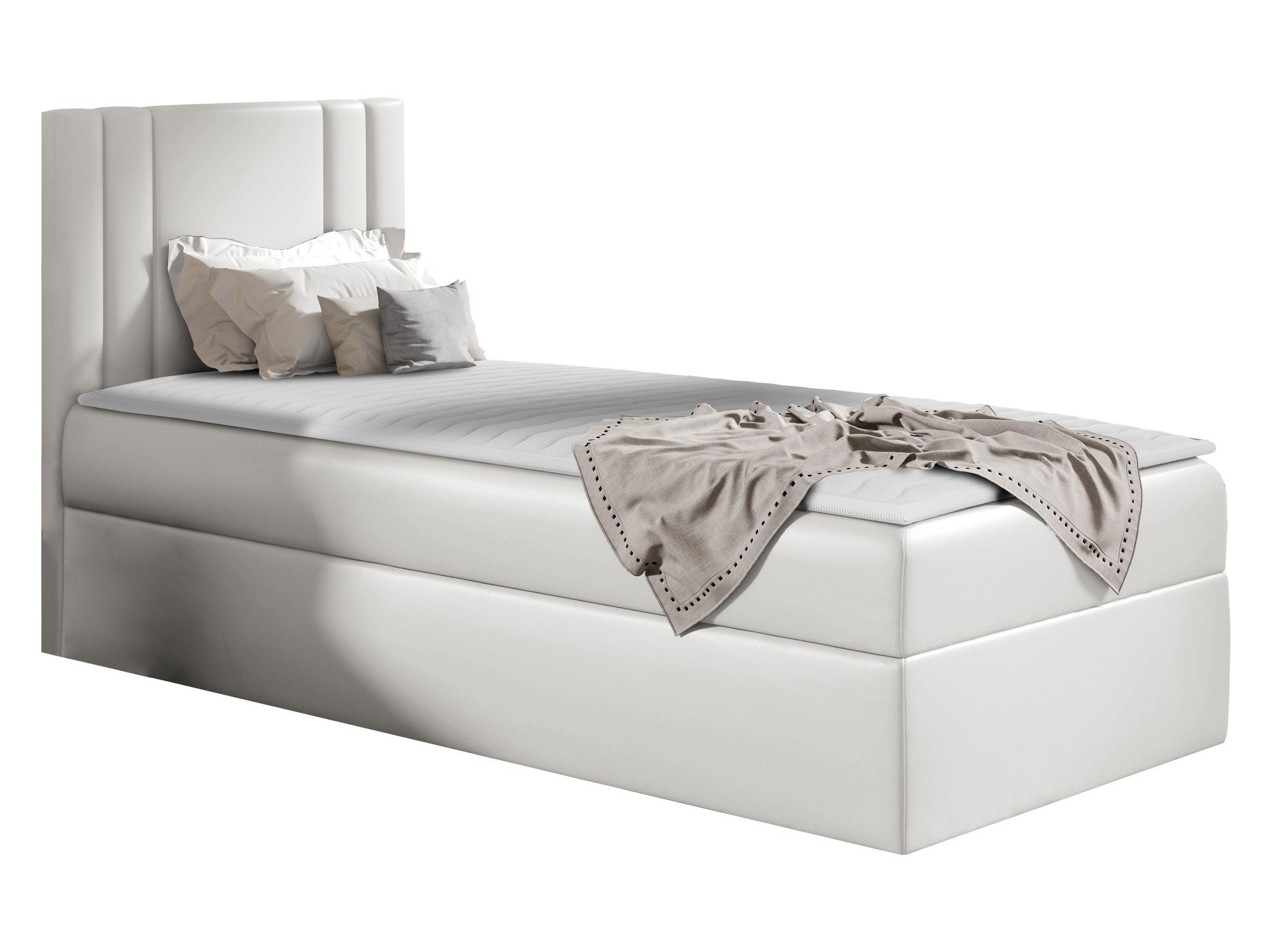 BOXBETT Carmen Mini, Seite zum Öffnen des Bettkastens: Links - H3 - Weiß, Holz (100/200cm) - MIRJAN24