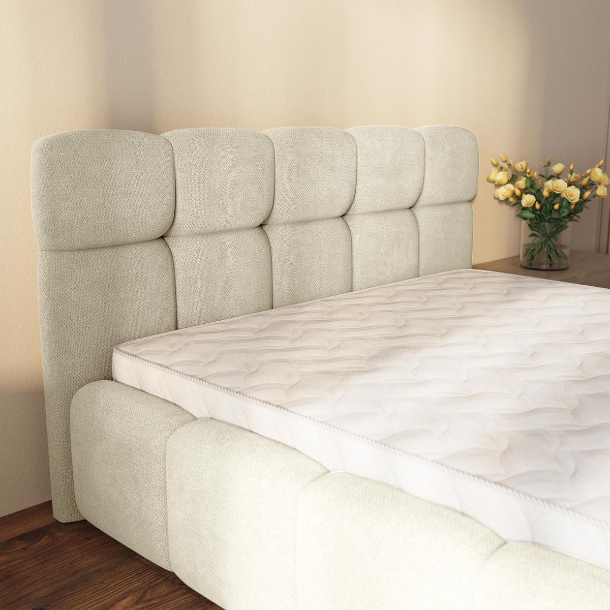 POLSTERBETT ELIZJA 200x200 cm mit Bettkästen - Creme - Creme, Holz (200/200cm) - MASSENO