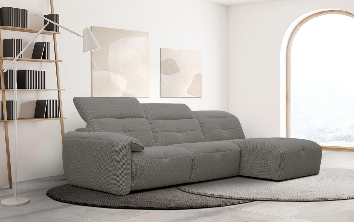 ECKSOFA TRENTO 4-Sitzer, taupe - Taupe/Schwarz, Holzwerkstoff/Kunststoff (262/165cm) - Wozimo