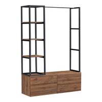 GARDEROBENSTÄNDER Egmating - Walnussfarben/Schwarz, Holzwerkstoff/Metall (120/180/40cm) - [en.casa]