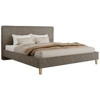 POLSTERBETT LUMARO CLASSIC 140/200 - Grau Stukture - ohne Matratze - Kernbuche/Grau, Holz/Textil (140/200cm) - MKS