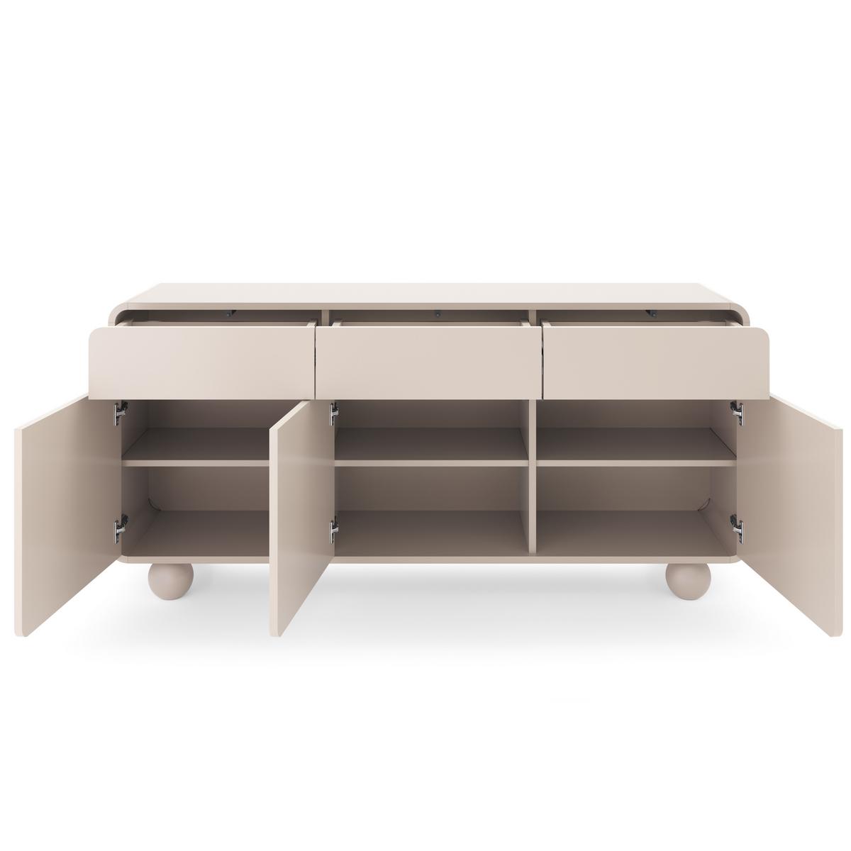 SIDEBOARD TONDO 160/75/39cm mit 3 Schubladen 3 Türen Kaschmir - Kaschmir, Holzwerkstoff (160/75/39cm) - MASSENO