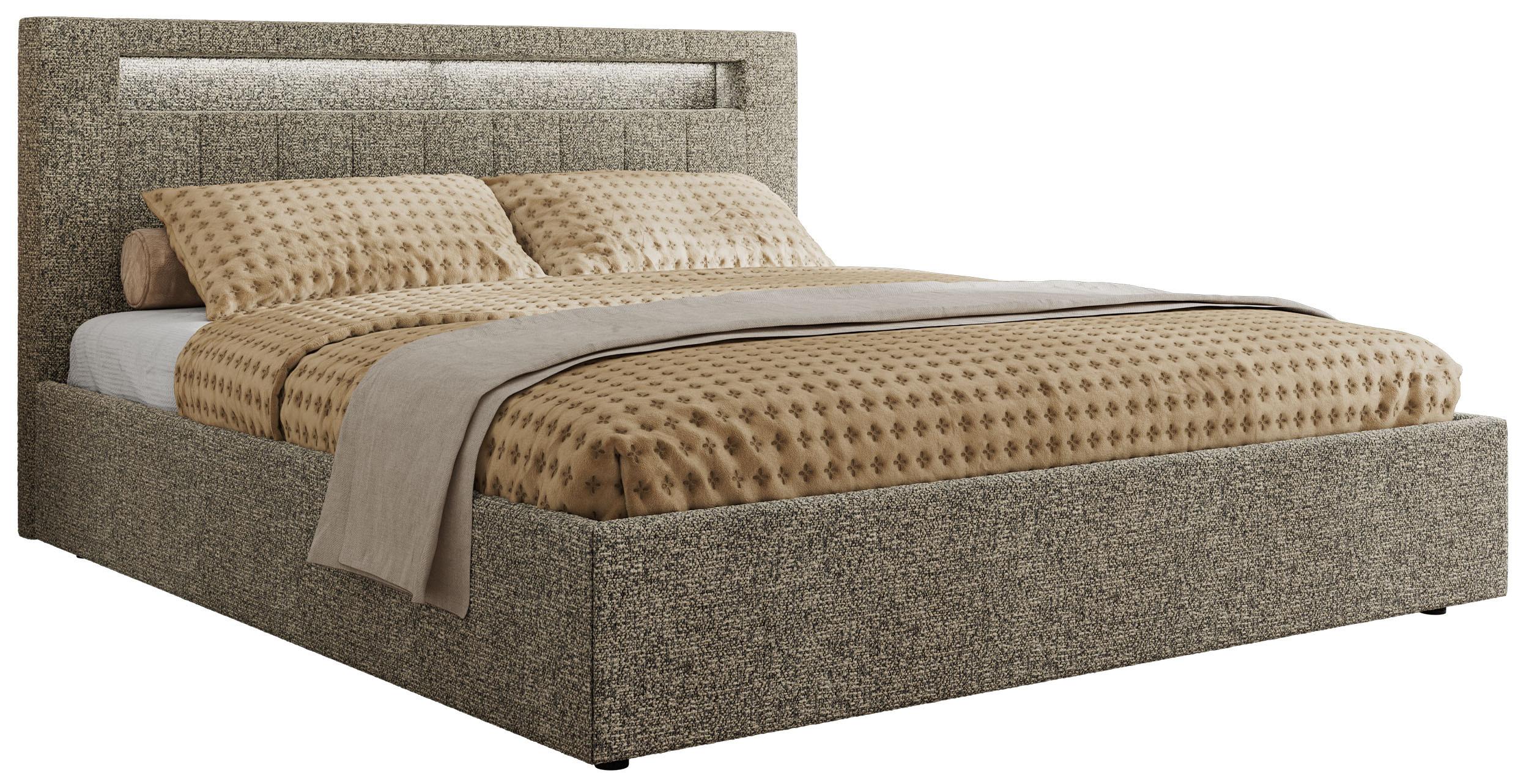 POLSTERBETT GOLD 5 CLASSIC 160/200 - Grau Strukture - Pocket-Matratze - Grau, Textil (160/200cm) - MKS