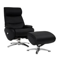 RELAXSESSEL MIT HOCKER Schwarz - Schwarz, Textil (117/110/77cm) - MCW