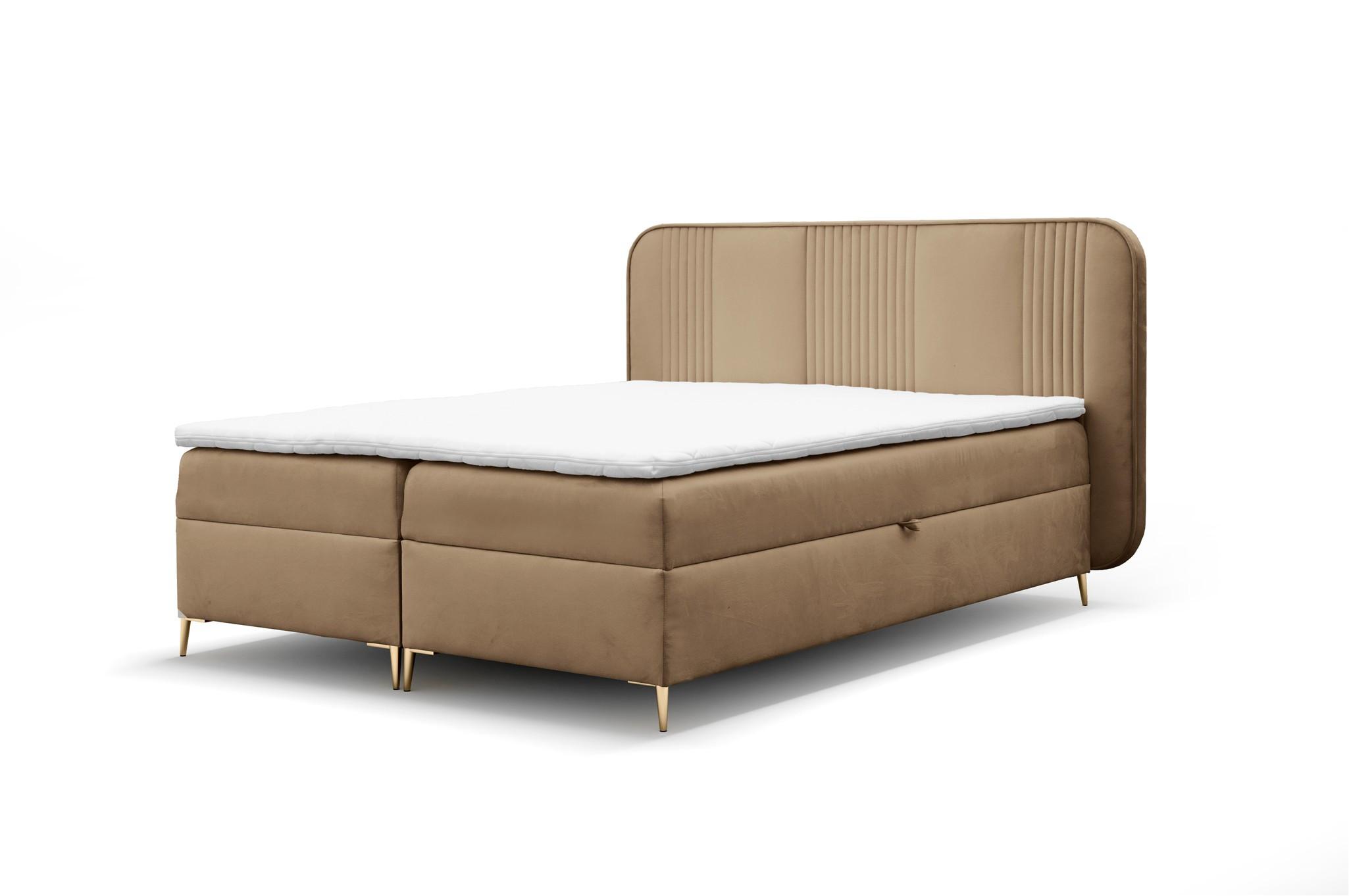 BOXBETT Avery In überlänge - Braun, Holzwerkstoff/Textil (160/220cm) - Fun Möbel