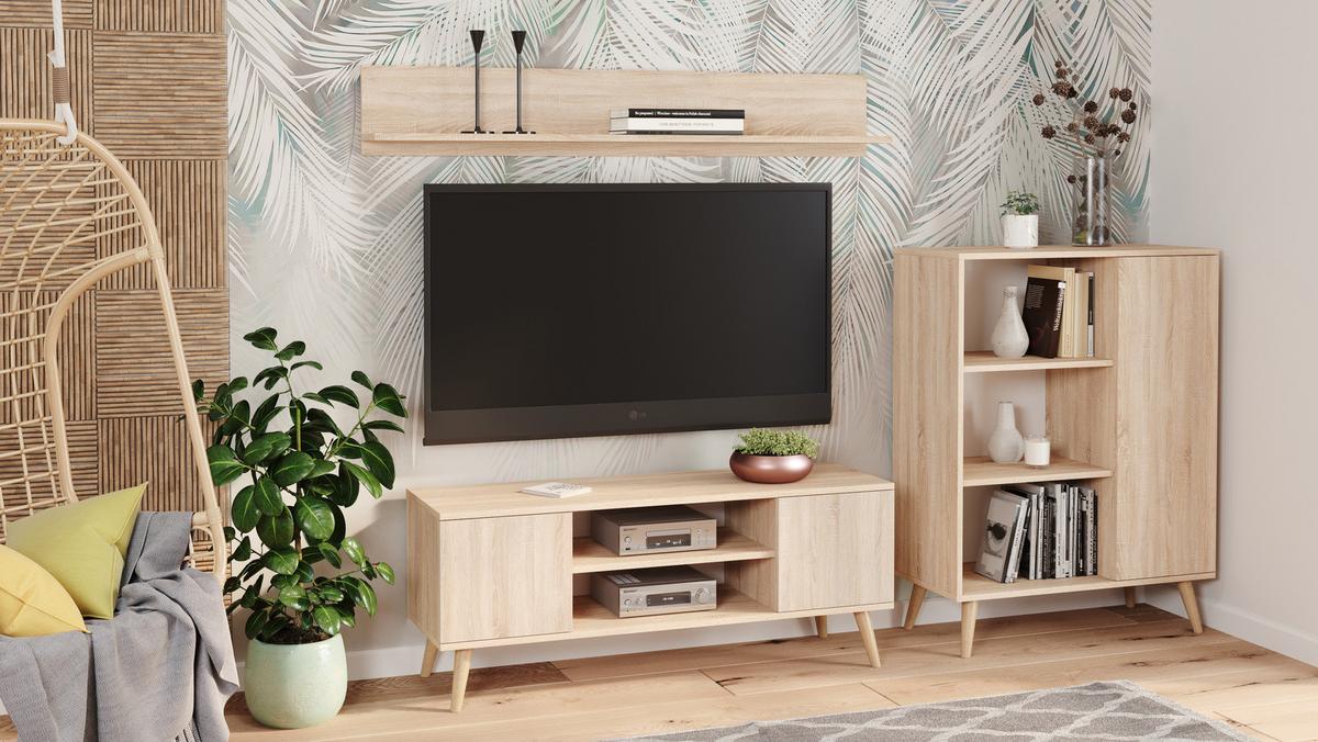 BÜCHERREGAL Fondi - Eichefarben, Holzwerkstoff (90/116/40cm) - RAUMHIRSCH FURNITURE