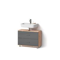WASCHBECKENUNTERSCHRANK Eisak Anthrazit/Goldkraft Eiche 80 x 60.8 cm - Honigeiche/Anthrazit, Holzwerkstoff (80/60.8/33cm) - Livinity®